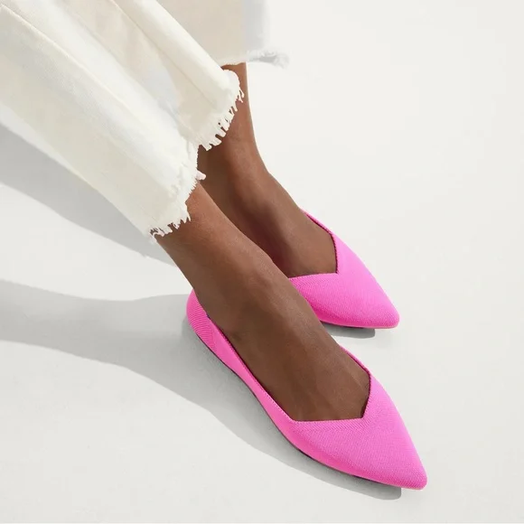 New Rothy’s The Point Flat Shoes Dragon Fruit Pink 8.5 - Picture 2 of 10